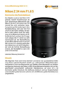 Nikon Z 24 mm F1.8 S mit 7II Labortest, Seite 1 [Foto: MediaNord]