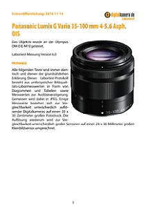 Panasonic Lumix G Vario 35-100 mm 4-5.6 Asph. OIS mit Olympus OM-D E-M10 Labortest, Seite 1 [Foto: MediaNord]