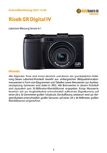 Ricoh GR Digital IV Labortest, Seite 1 [Foto: MediaNord]