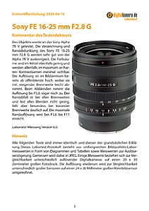 Sony FE 16-25 mm F2.8 G (SEL1625G) mit Alpha 7R V Labortest, Seite 1 [Foto: MediaNord]