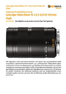 Leica Apo-Vario-Elmar-TL 1:3,5-4,5/55-135 mm Asph. mit CL (Typ 7323) Labortest, Seite 1 [Foto: MediaNord]