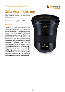 Zeiss Otus 1.4/28 mm mit Nikon D800E Labortest, Seite 1 [Foto: MediaNord]