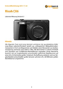 Ricoh CX6 Labortest, Seite 1 [Foto: MediaNord]