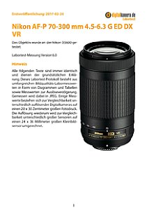 Nikon AF-P 70-300 mm 4.5-6.3 G ED DX VR mit D5600 Labortest, Seite 1 [Foto: MediaNord]