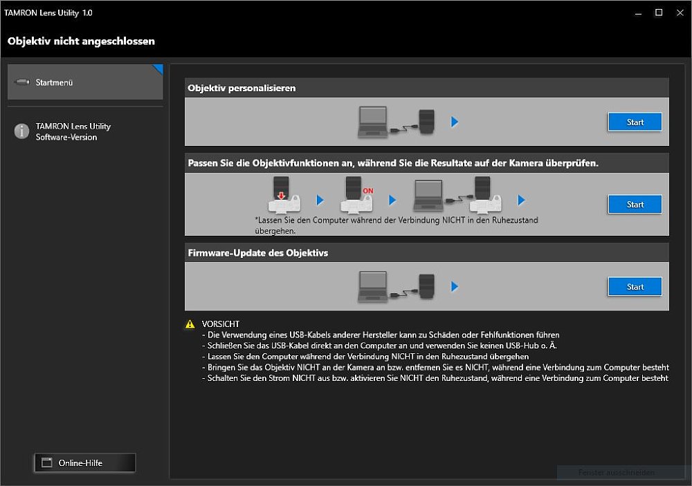 Objektive mit dem Tamron Lens Utility individuell anpassen