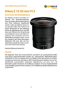 Nikon Z 14-30 mm 1:4 S mit Z 7 Labortest, Seite 1 [Foto: MediaNord]