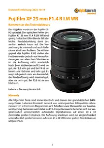 Fujifilm XF 23 mm F1.4 R LM WR mit X-H2 Labortest, Seite 1 [Foto: MediaNord]