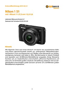 Nikon 1 S1 mit 1-Mount 11-27,5 mm 1:3,5-5,6 Labortest, Seite 1 [Foto: MediaNord]