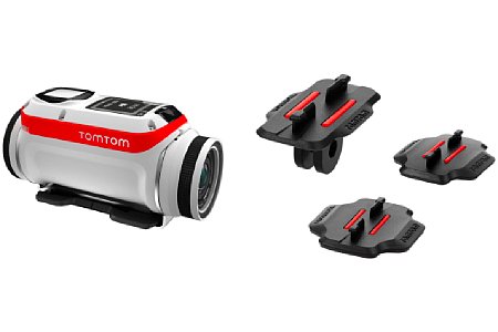 Die Form der TomTom Bandit Actioncam ermöglicht es, die Kamera direkt in ihrer Halterung zu drehen, um sie horizontal auszurichten. [Foto: TomTom]