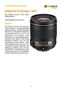 Nikon AF-S 28 mm 1.8G mit D800E Labortest, Seite 1 [Foto: MediaNord]