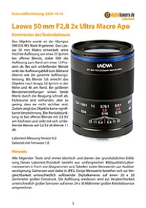 Laowa 50 mm F2,8 2x Ultra Macro Apo mit Olympus OM-D E-M5 Mark III Labortest, Seite 1 [Foto: MediaNord]