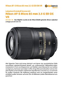 Nikon AF-S Micro 85 mm 3.5 G ED DX VR mit D5200 Labortest, Seite 1 [Foto: MediaNord]