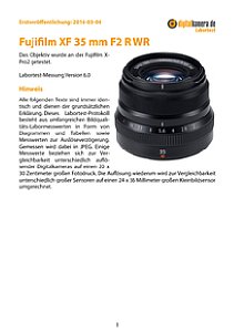 Fujifilm XF 35 mm F2 R WR mit X-Pro2 Labortest, Seite 1 [Foto: MediaNord]