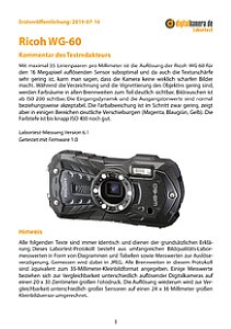 Ricoh WG-60 Labortest, Seite 1 [Foto: MediaNord]