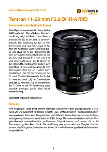 Tamron 11-20 mm F2.8 Di III-A RXD (B060) mit Sony Alpha 6400 Labortest, Seite 1 [Foto: MediaNord]