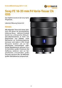 Sony FE 16-35 mm F4 Vario-Tessar ZA OSS (SEL1635Z) mit Alpha 7R Labortest, Seite 1 [Foto: MediaNord]