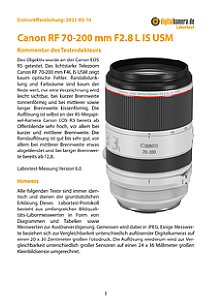 Canon RF 70-200 mm F2.8L IS USM mit EOS R5 Labortest, Seite 1 [Foto: MediaNord]