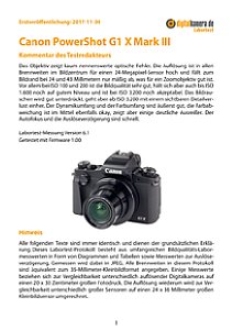 Canon PowerShot G1 X Mark III Labortest, Seite 1 [Foto: MediaNord]