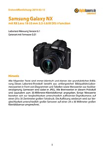 Samsung Galaxy NX mit NX Lens 18-55 mm 3.5-5.6 III OIS i-Function Labortest, Seite 1 [Foto: MediaNord]