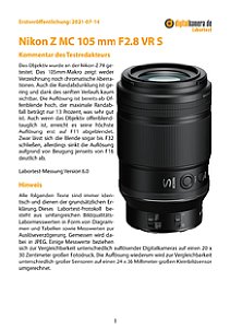 Nikon Z MC 105 mm F2.8 VR S mit Z 7II Labortest, Seite 1 [Foto: MediaNord]