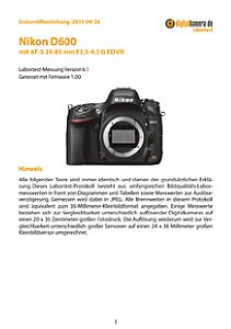 Nikon D600 mit AF-S 24-85 mm 1:3.5-4.5G ED VR Labortest, Seite 1 [Foto: MediaNord]