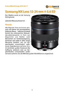 Samsung NX Lens 12-24 mm 4-5.6 ED mit NX30 Labortest, Seite 1 [Foto: MediaNord]