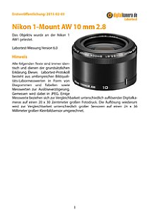 Nikon 1-Mount AW 10 mm 2.8 mit 1 AW1 Labortest, Seite 1 [Foto: MediaNord]