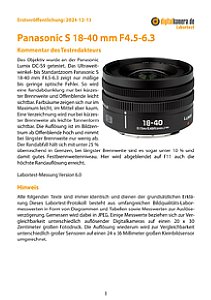 Panasonic S 18-40 mm F4.5-6.3 (S-R1840) mit Lumix DC-S9 Labortest, Seite 1 [Foto: MediaNord]