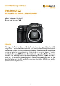 Pentax 645Z mit smc DFA 645 55 mm 2.8 AL IF SDM AW Labortest, Seite 1 [Foto: MediaNord]