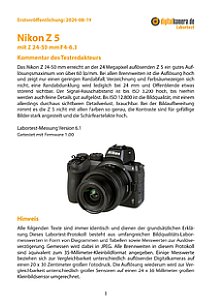 Nikon Z 5 mit Z 24-50 mm F4-6,3 Labortest, Seite 1 [Foto: MediaNord]