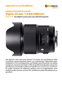 Sigma 20 mm 1,4 DG HSM Art mit Canon EOS 5DS R Labortest, Seite 1 [Foto: MediaNord]