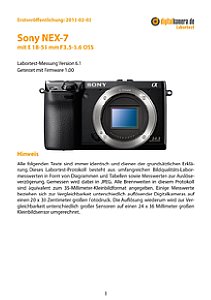 Sony NEX-7 mit E 18-55 mm 3.5-5.6 OSS (SEL-1855) Labortest, Seite 1 [Foto: MediaNord]