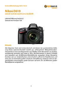 Nikon D610 mit AF-S 24-85 mm 1:3.5-4.5G ED VR Labortest, Seite 1 [Foto: MediaNord]