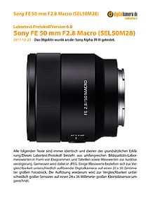Sony FE 50 mm F2.8 Macro (SEL50M28) mit Alpha 7R III Labortest, Seite 1 [Foto: MediaNord]