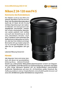 Nikon Z 24-120 mm F4 S mit Z 9 Labortest, Seite 1 [Foto: MediaNord]