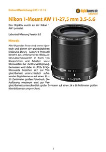 Nikon 1-Mount AW 11-27,5 mm 3.5-5.6 mit 1 AW1 Labortest, Seite 1 [Foto: MediaNord]