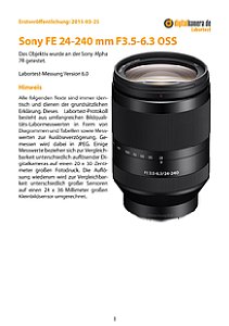 Sony FE 24-240 mm F3.5-6.3 OSS (SEL24240) mit Alpha 7R Labortest, Seite 1 [Foto: MediaNord]