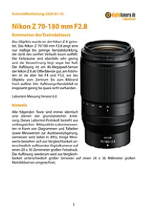 Nikon Z 70-180 mm F2.8 mit Z 8 Labortest, Seite 1 [Foto: MediaNord]