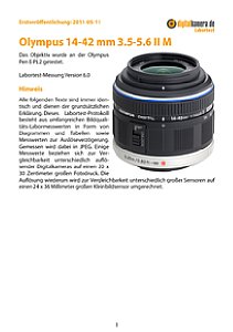 Olympus 14-42 mm 3.5-5.6 II M (EZ-M1442-II) mit Pen E-PL2 Labortest, Seite 1 [Foto: MediaNord]