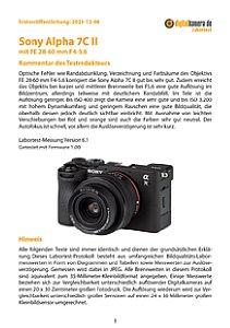 Sony Alpha 7C II mit FE 28-60 mm F4-5.6 (SEL2860) Labortest, Seite 1 [Foto: MediaNord]