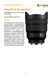 Sony FE 12-24 mm F4 G (SEL1224G) mit Alpha 7R II Labortest, Seite 1 [Foto: MediaNord]