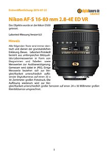 Nikon AF-S 16-80 mm 2.8-4E ED VR mit D500 Labortest, Seite 1 [Foto: MediaNord]