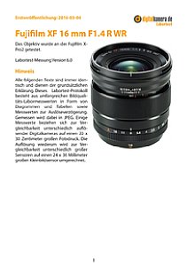 Fujifilm XF 16 mm F1.4 R WR mit X-Pro2 Labortest, Seite 1 [Foto: MediaNord]