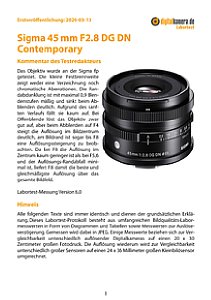 Sigma 45 mm 2.8 DG DN Contemporary mit fp Labortest, Seite 1 [Foto: MediaNord]