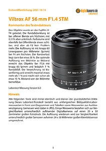 Viltrox AF 56 mm F1.4 mit Fujifilm X-T4 Labortest, Seite 1 [Foto: MediaNord]