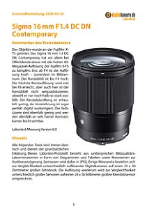 Sigma 16 mm 1.4 DC DN Contemporary mit Fujifilm X-T5 Labortest, Seite 1 [Foto: MediaNord]