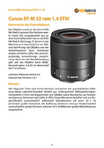 Canon EF-M 32 mm 1.4 STM mit EOS M6 Mark II Labortest, Seite 1 [Foto: MediaNord]