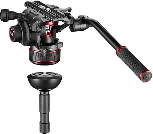 Manfrotto Nitrotech 612 und Alu Doppelrohr-Stativ mit Bodenspinne. [Foto: Manfrotto]