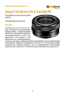 Sony E 16-50 mm F3.5-5.6 OSS PZ (SELP1650) mit NEX-6 Labortest, Seite 1 [Foto: MediaNord]