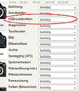 Suchfilter für die USB-Ladefunktion in der digitalkamera.de-Kamerasuche. [Foto: MediaNord]